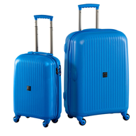 surplus hardside blue suitcase